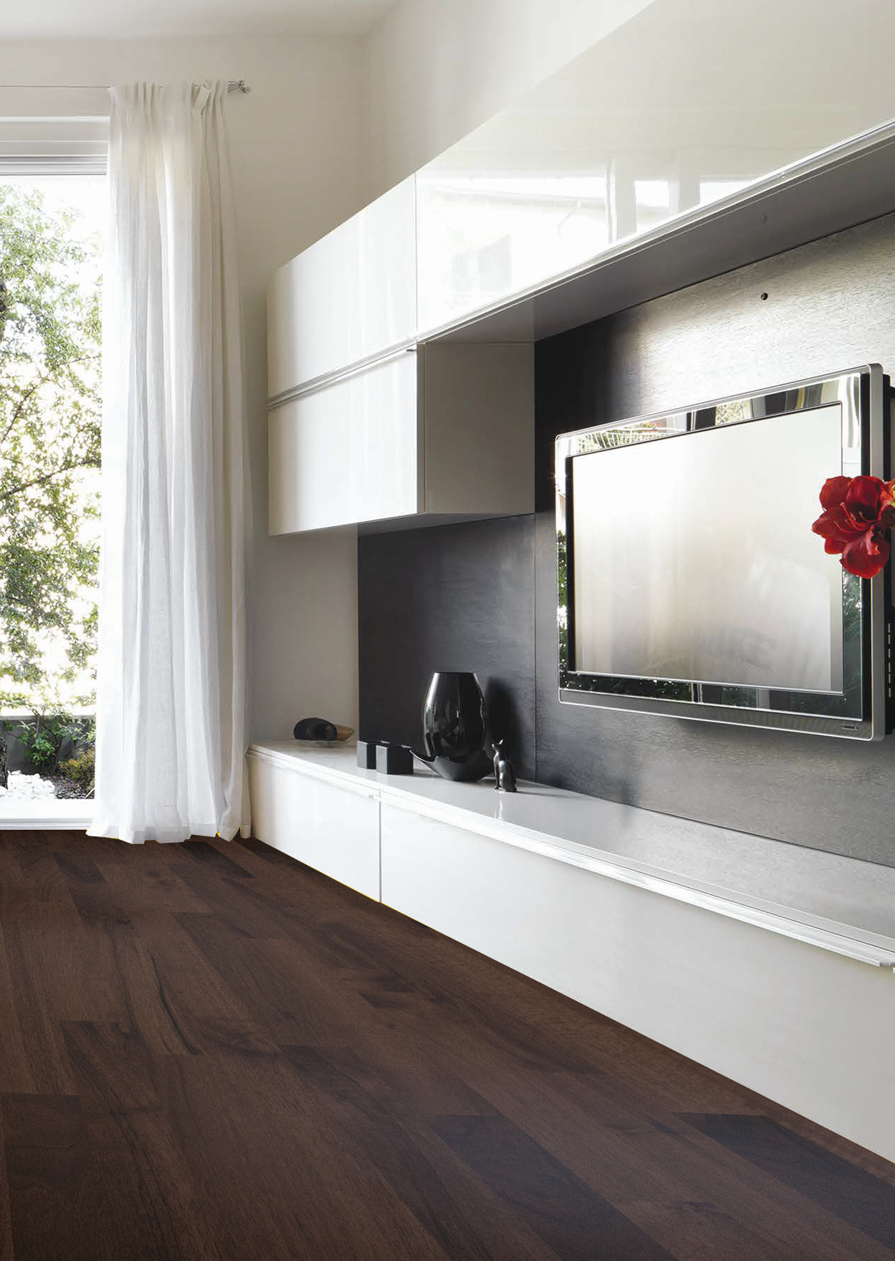 Паркетна дошка ESTA PARKET Горіх 3-пол. лак 33005