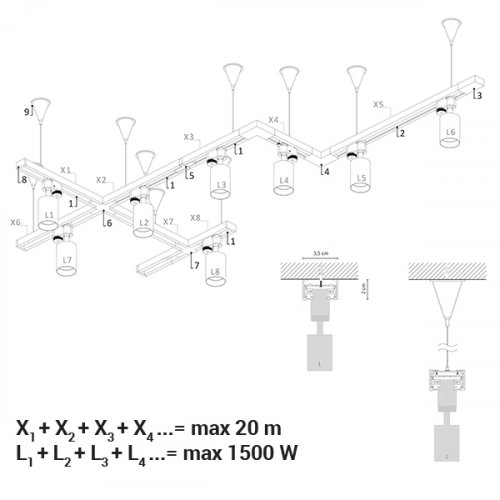 9187 З'єднувач Nowodvorski PROFILE T-CONNECTOR WHITE CN alt 1
