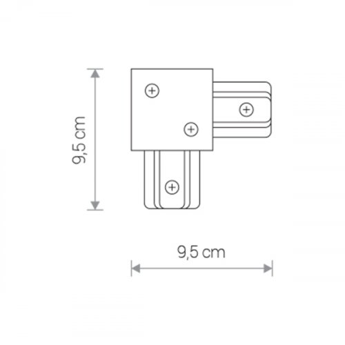 8971 З'єднувач кутовий Nowodvorski PROFILE RECESSED L-CONNECTOR BLACK CN alt 1