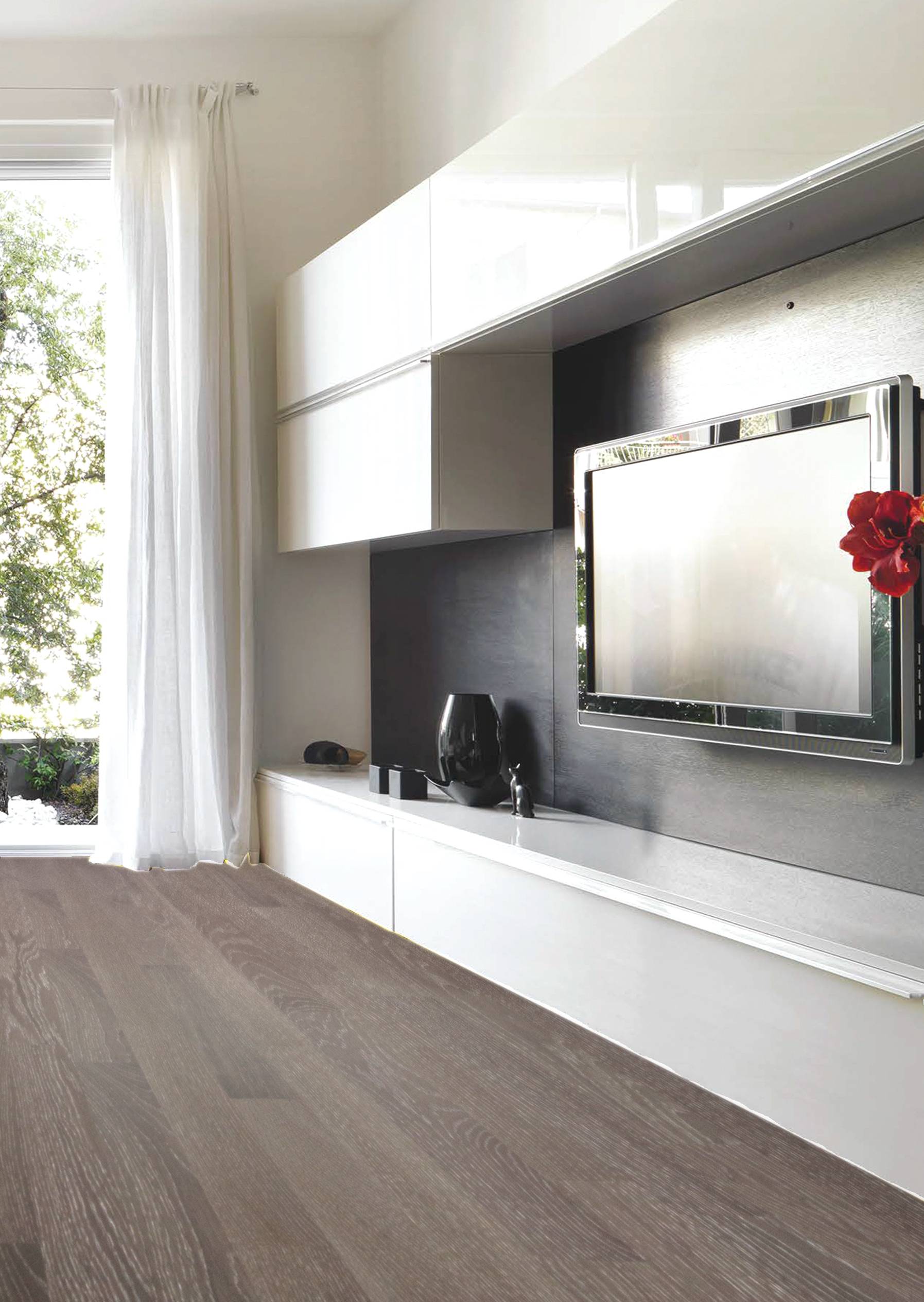 Паркетна дошка ESTA PARKET Дуб Promo Olive Grey Ivory Pores 3-пол. екстра матовий лак 13107