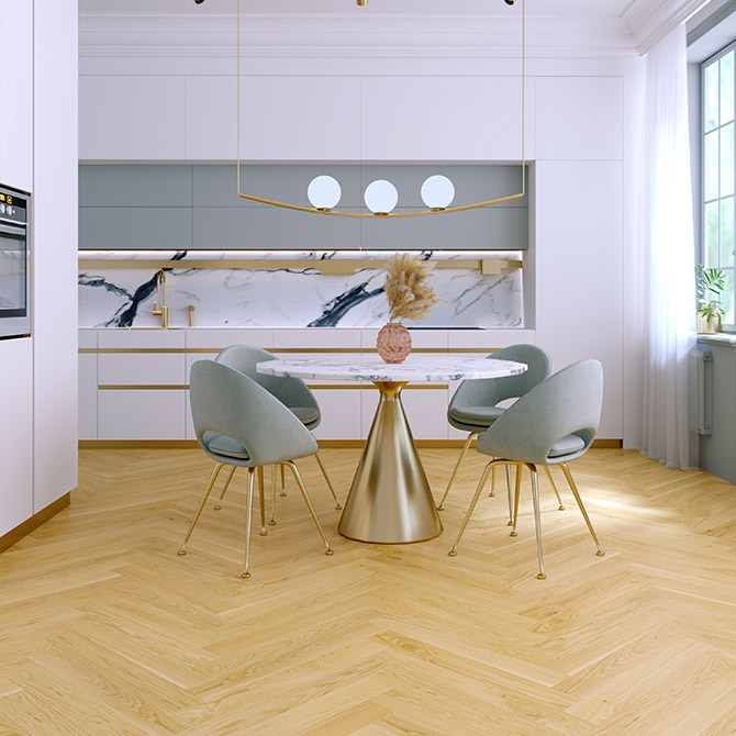 Паркетна дошка ESTA PARKET Дуб AB Pure Line ялинка екстра матовий лак 14002