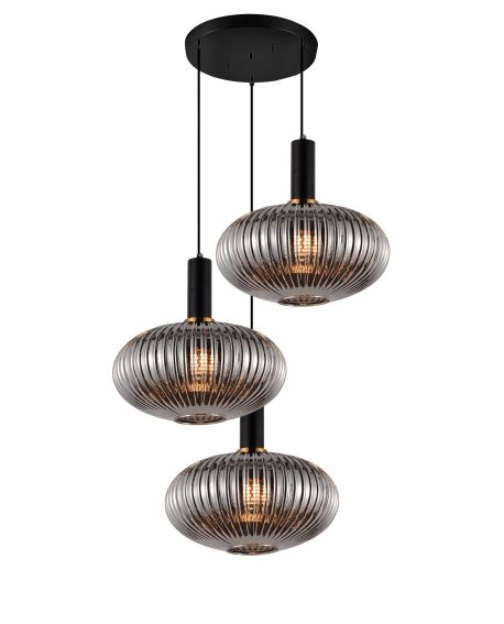 Підвісний світильник Lumina Deco SMOKE FLORI W3-RD LDP 1216-3-RD (GR + BK)