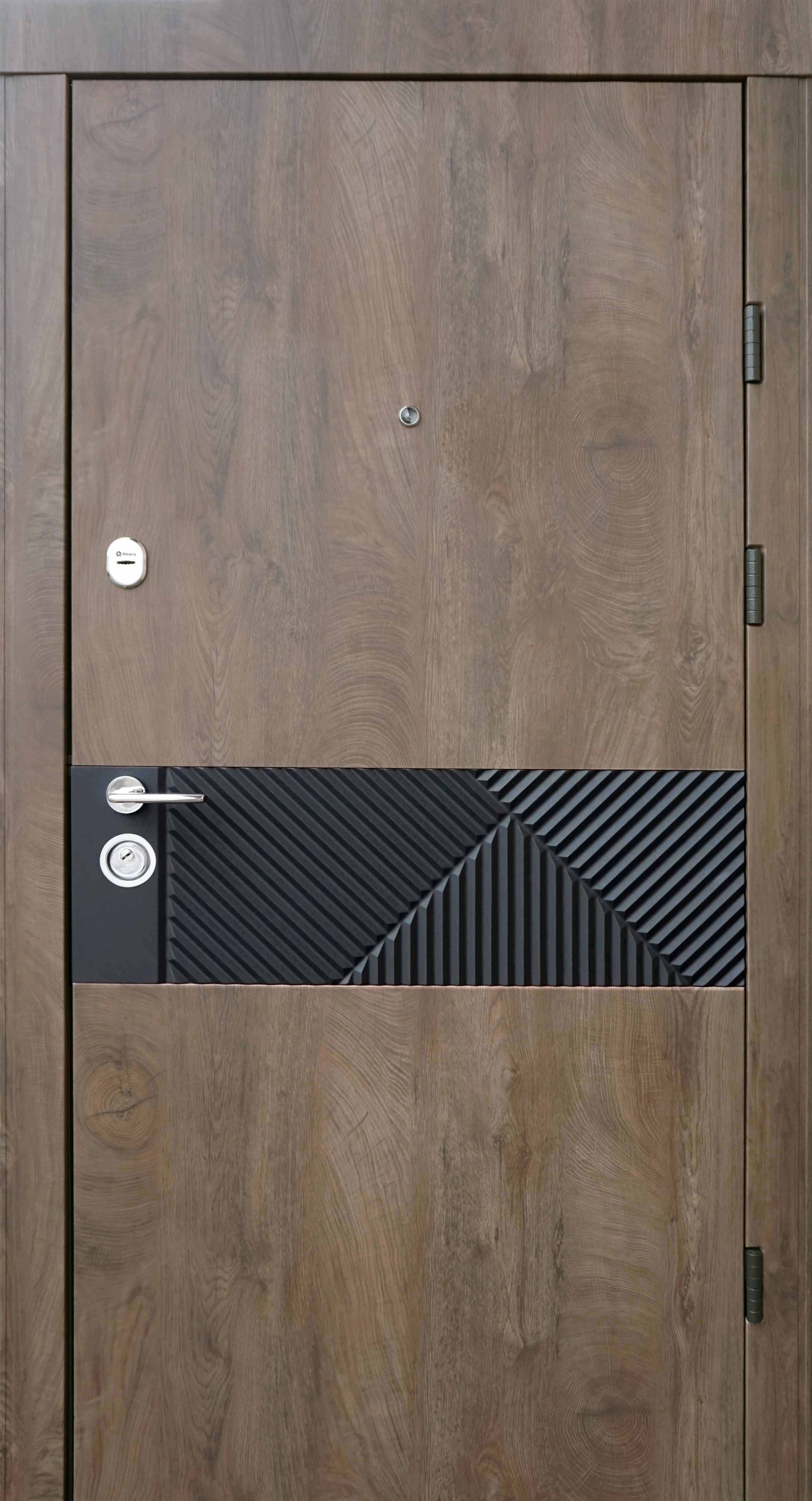 Вхідні двері Qdoors Ультра Сопрано-М Спіл Дерева Коньячний alt 1
