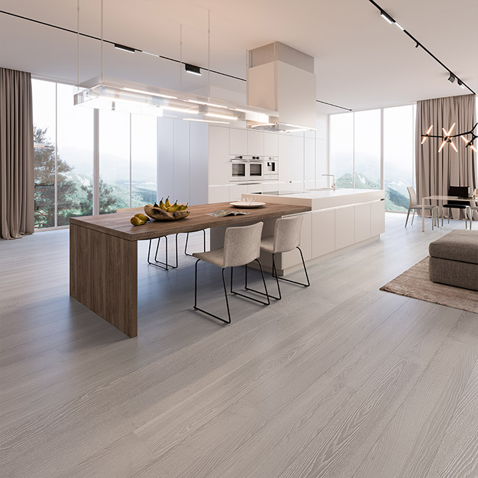 Паркетна дошка ESTA PARKET Ясен Elegant Dusky Grey White Pores 1-пол. екстра матовий лак 21075 alt 1