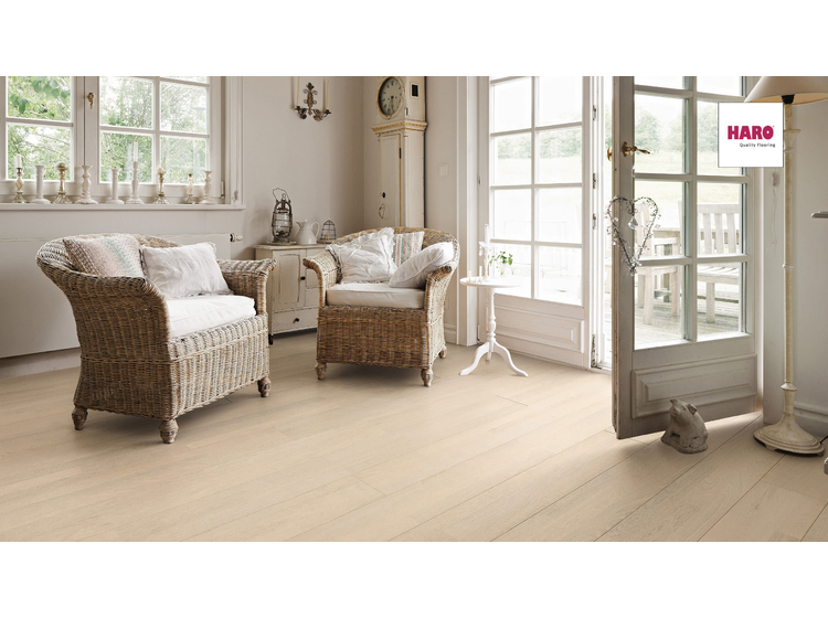 Паркетная доска HARO 535604* Дуб Puro Ice Тренд 3-пол. браш. масло naturalin plus alt 2