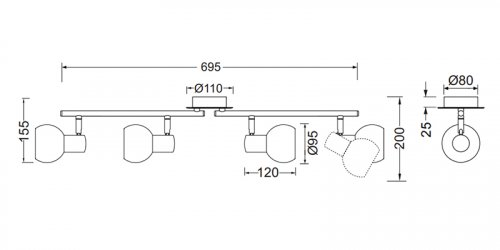 Спотовий світильник TRIO R80174007 ANTIBES alt 2