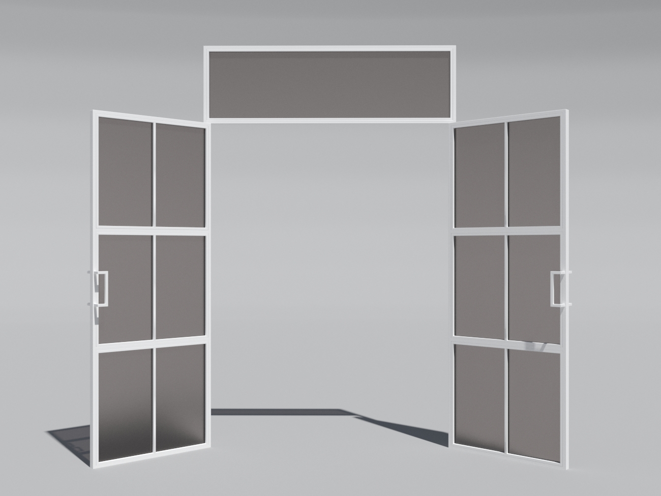 Міжкімнатні лофт-дверьSvarg орні двостулкові в рамі з верхньої фрамугою alt 1