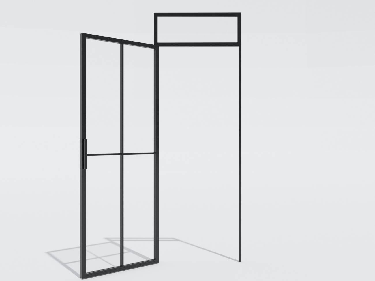 Міжкімнатні лофт-двері Svarg орні в рамі з верхньої фрамугою