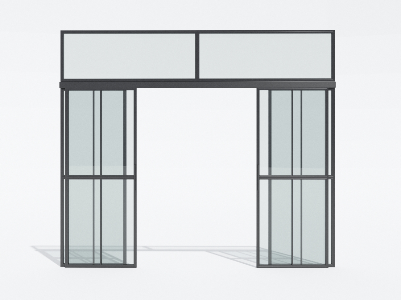 Міжкімнатна перегородка Svarg з двома розсувними дверима з верхньої фрамугою