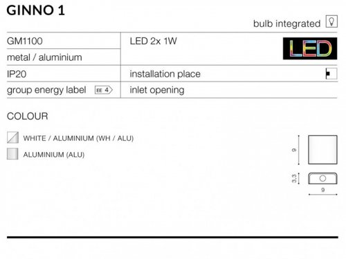 Настенный светильник Azzardo Ginno 1 AZ0764 alt 2