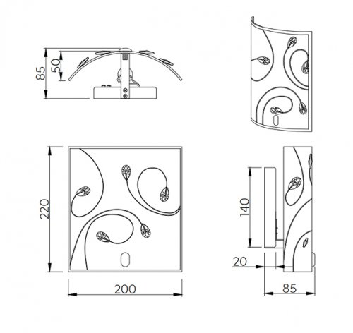 Настінний світильник TRIO 202400106 Carbonado alt 1