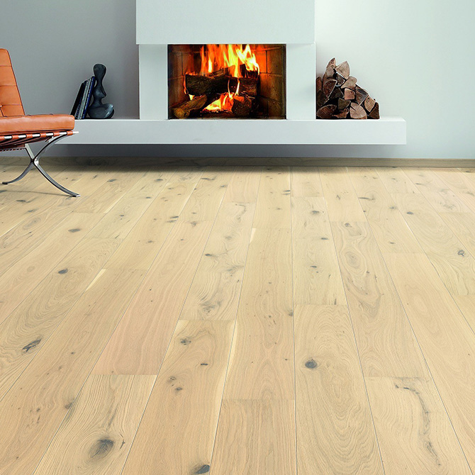 Паркетная доска HARO Дуб Светлый белый Универсал 1-пол, лак 537547 alt 0