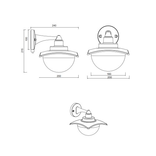 Вуличний настінний світильник TRIO DONEZ 204960142 alt 3